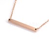 Cuboid 304 Stainless Steel Pendant Necklaces NJEW-O076-36RG-1