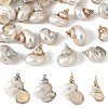 Electroplated Spiral Shell Pendants BSHE-YW0001-07P-2