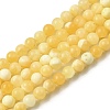 Natural Yellow Jade Beadd Strands G-A274-A01-6mm-2