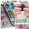 2 Bags 2 Colors 12 Grid Nail Art PET & ABS Sequins/Paillette MRMJ-SP0001-32-5