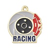 Racing Car Theme Alloy Enamel Pendants AL-CBA4666-03O-1