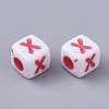 White Opaque Acrylic Beads MACR-R869-01X-2