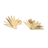 Ion Plating(IP) 304 Stainless Steel Grass Stud Earrings for Women X-EJEW-F300-04G-2