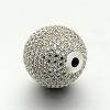 Brass Micro Pave Cubic Zirconia Round Beads ZIRC-M039-13-RS-3