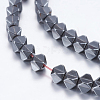 Non-magnetic Synthetic Hematite Beads Strands G-P338-14A-3x3mm-1