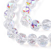 Electroplate Transparent Glass Beads Strands EGLA-N002-34C-C03-3