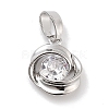 Brass Micro Pave Clear Cubic Zirconia Pendants ZIRC-L104-011P-1