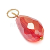 15Pcs Electroplate Glass Pendants PALLOY-JF03008-5