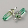 Glass Double Terminal Pointed Pendants G-WH0016-41I-2