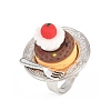 Afternoon Tea Resin & Plastic Adjustable Finger Rings for Women RJEW-K317-01C-2