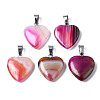 Natural Banded Agate/Striped Agate Pendants G-T122-24A-2
