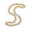 Rack Plating Brass Pave Clear Cubic Zirconia Flower Link Chain Necklaces NJEW-Q345-03G-01-1
