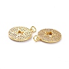 Brass Micro Pave Clear Cubic Zirconia Pendants ZIRC-L100-109G-3