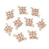 Brass Micro Pave Clear Cubic Zirconia Links Connectors KK-S359-146-RS-1