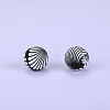 Printed Round Silicone Focal Beads SI-JX0056A-184-1