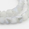 Electroplate Imitation Jade Glass Bead Strands EGLA-J076-HR07-1