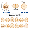 120Pcs 10 Sets Constellation Theme Golden Plated Alloy Charms FIND-PH0008-88-2
