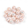 Electroplate Pearlized Glass Pearl Beads EGLA-T021-14B-10-1