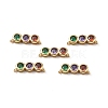 Brass Micro Pave Colorful Cubic Zirconia Connector Charms KK-E068-VF286-3