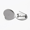 304 Stainless Steel Brooch Cabochon Settings X-STAS-L253-010A-P-2