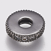 Brass Micro Pave Cubic Zirconia Bead Spacers LS-ZIRC-K074-11A-01B-2