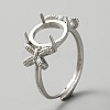 Adjustable Brass Solitaire Ring Settings FIND-WH0120-63A-1