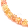 Natural Weathered Agate(Dyed) Round Beaded Stretch Bracelet BJEW-JB08363-06-5