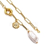 Natural Baroque Pearl Keshi Pearl Lariat Necklaces NJEW-JN03042-01-4