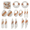 Biyun 14Pcs 7 Styles Transparent Resin & Walnut Wood Pendants RESI-BY0001-06-23