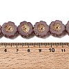 Picasso Baking Paint & Golden Metal Enlaced Glass Beads Strands GL-CBA98F0-04D-4