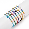 7Pcs 7 Colors Lampwork Evil Eye & Glass Beaded Bracelets Set BJEW-JB08367-2