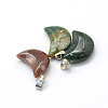 Moon Natural Indian Agate Pendants G-Q369-05-2