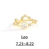 Twelve Constellation Brass Micro Pave Clear Cubic Zirconia Cuff Rings FS-WG8E359-06-1