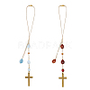 2Pcs 2 Styles Alloy Pendant Decorations HJEW-FH00022-1