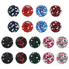 18Pcs 9 Colors Handmade Polymer Clay Pave Rhinestone Beads RB-TA0001-30-2