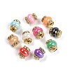 Resin Beads with Brass Rhinestone Rondelle KK-H490-05G-1