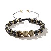 Black Gallstone Brass Micro Pave Zirconia Mesh Bead Woven bracelets for men WN1133-1-1