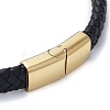 Men's Braided Black PU Leather Cord Bracelets BJEW-K243-62G-3