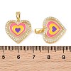 Brass Micro Pave Clear Cubic Zirconia Pendants CU-CBA415D-07G-01-3