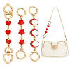 3Pcs 3 Styles Star Moon Heart Alloy Enamel Link Bag Extension Chains AJEW-AR0002-01-1