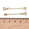 Rack Plating Brass Micro Pave Clear Cubic Zirconia Friction Ear Nut EJEW-I266-04G-5