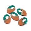 Opaque Resin & Walnut Wood Pendants RESI-M027-02B-4