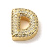 Brass Micro Pave Clear Cubic Zirconia Charms ZIRC-C009-01G-D-1
