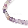 Natural Gemstone Cube Beaded Stretch Bracelet for Women BJEW-JB08976-6