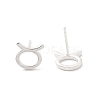 925 Sterling Silver Stud Earrings EJEW-K303-01S-02-3