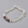 Opalite and Wood Beads Stretch Bracelets BJEW-JB03859-10-1