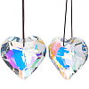 2Pcs Glass Heart Pendant Decorations AJEW-BBC0002-30A-1