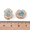 Brass Light Sky Blue Glass Oval Multi-Strand Links KK-B125-12G-3