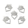 Brass Micro Pave Clear Cubic Zirconia Connector Charms KK-E068-VB100-3