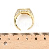 Heart Brass Micro Pave Cubic Zirconia Cuff Rings for Women RJEW-A069-11G-01-5